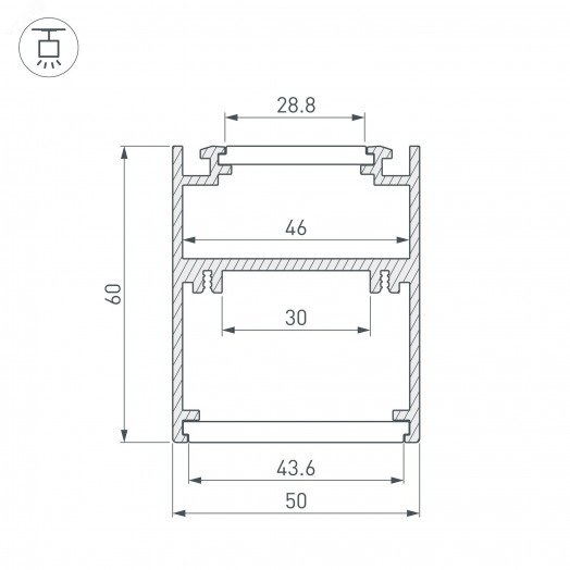 Профиль SL-ARC-5060-D1500-A90 BLACK (дуга 1 из 4) (, Алюминий)