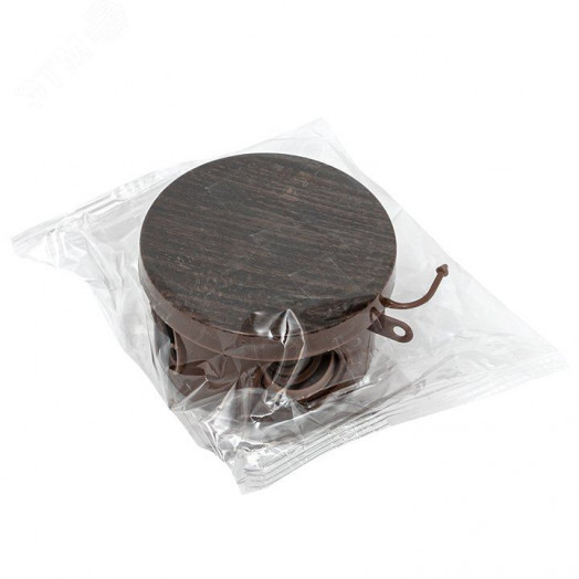 Коробка распаячная КМР-040-038 с крышкой (73х43) 4 мембранных ввода тёмное дерево IP54 PROxima