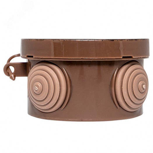 Коробка распаячная КМР-040-038 с крышкой (73х43) 4 мембранных ввода тёмное дерево IP54 PROxima