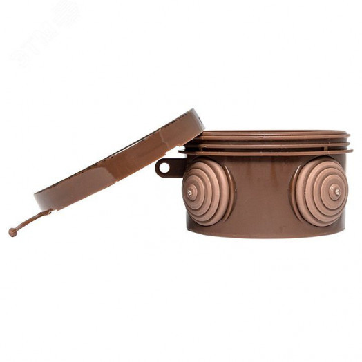 Коробка распаячная КМР-040-038 с крышкой (73х43) 4 мембранных ввода тёмное дерево IP54 PROxima