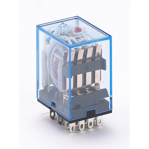 Реле промежуточное 24В AC 4 переключающих контакта 5А ПР-102 с индикацией