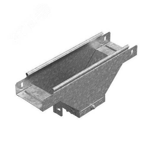 Ответвитель Т-образный вертикальный боковой к лотку 100х50, толщина 1,0 мм, Сендзимир цинк