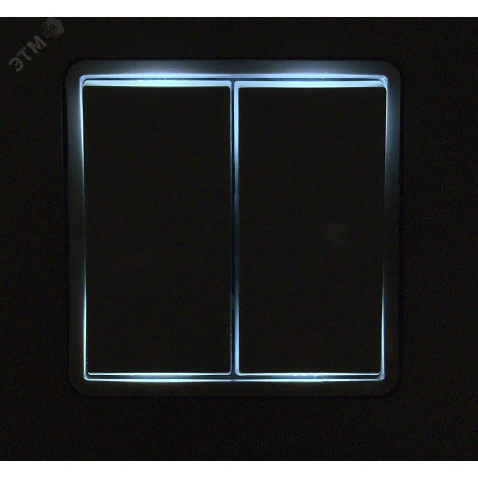 Переключатель модульный двухклавишный с подсветкой- INSPIRIA - 10 AX - 250 В~ - белый