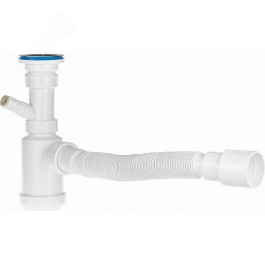 Сифон для кухни 1 1/2'х40 (выпуск с нержавеющей р шеткой) с гофротрубой  40х40/50 с отводом