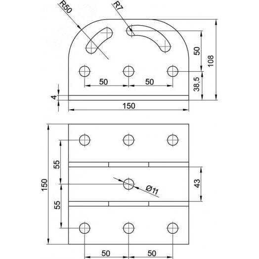 Крепление с площадкой шарнирное для профиля BPM-41горячеоцинкованное