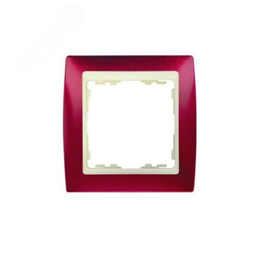 Рамка на 2 поста S82 гранатовый металлик - слоновая кость