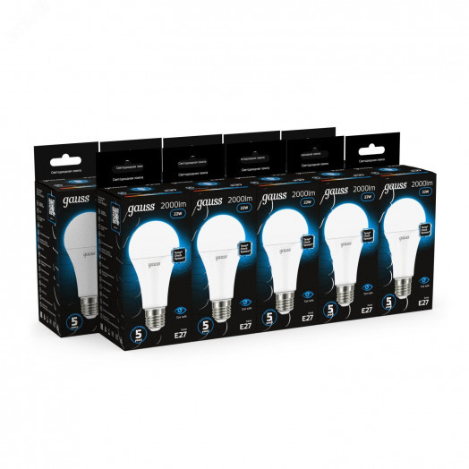 Лампа светодиодная LED 22 Вт 2000 лм 6500К AC150-265В E27 А70 (груша) холодная  Black Gauss