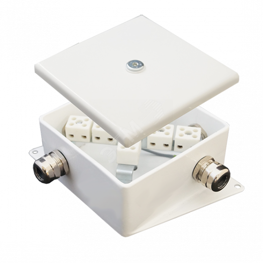 Коробка монтажная огнестойкая КМ-О (4к*60)-IP66-120х120 два ввода AD