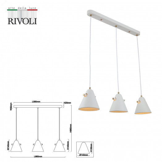 Светильник подвесной (подвес) Chelsea 3141-203 3 х Е14 40 Вт модерн потолочный