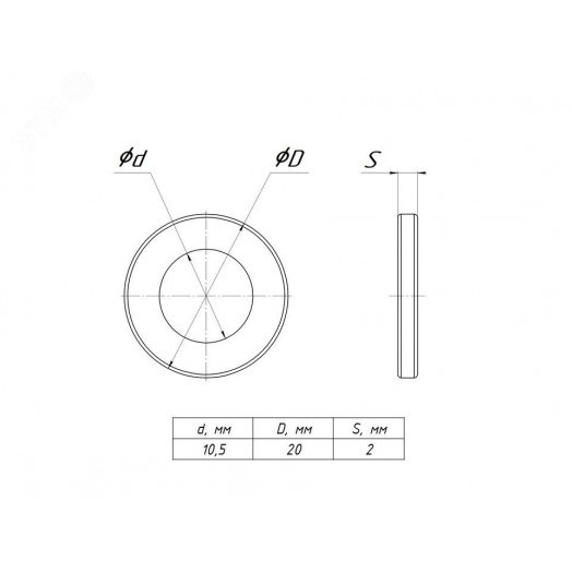 Шайба плоская M10 TDZ (300 шт)