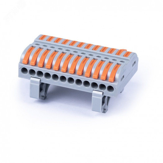 Клемма соединительная универсальная проходная 12 полюсов с рычагом на DIN-рейку 0.0