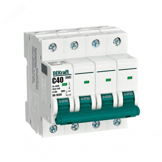 Выключатель автоматический без теплозащиты 4P 40А х-ка C 6кА ВА-103M