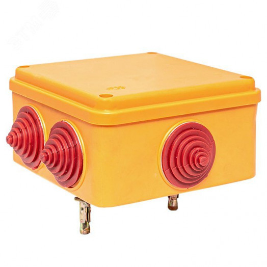 Коробка огнестойкая 100х100х50мм IP55, 2 двойных клеммника 1,5-6 мм2