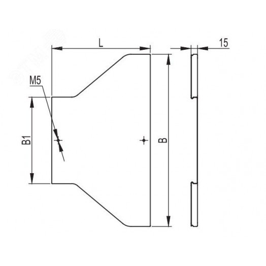 Крышка на переходник RRC симметричный 300/100 в комплекте с метизами и пластинами PTCE