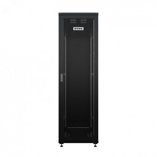 Шкаф напольный универсальный серверный R 47U 800х1000мм, 4 профиля 19, двери перфорированная и сплошная металл, боковые стенки съемные, регулируемые опоры, разобранный, черный RAL 9005