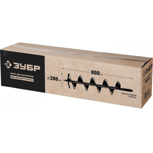 Шнек для мотобуров, грунт, d=200 мм, однозаходный