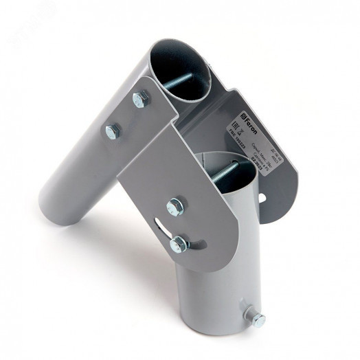 Кронштейн на опору с переменным углом наклона диаметр трубы 48мм серый для уличного светильника