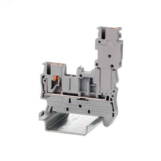 Клемма вставная, зажим push-in, 1 точка подключения, 2.5 кв.мм, серая