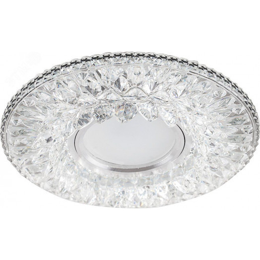 Светильник ИВО-50w G5.3 со светодиодной подсветкой 4000К прозрачный хром