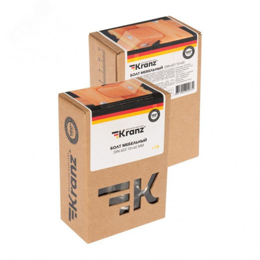 Болт мебельный DIN 603. 10х60 (15 шт/уп)