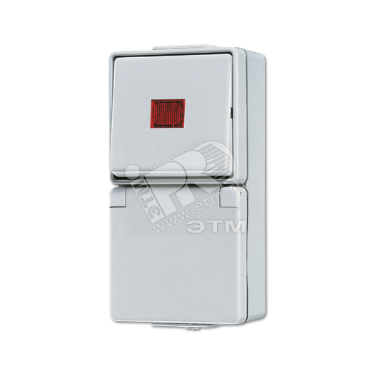 Розетка штепсельная SCHUKO накладная с контрольным выключателем IP44