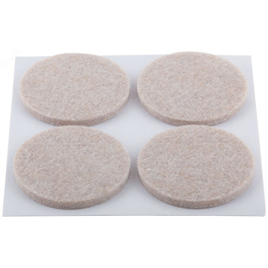 Подкладки для мебели самоклеющиеся круглые 34 мм, 4 шт., войлок