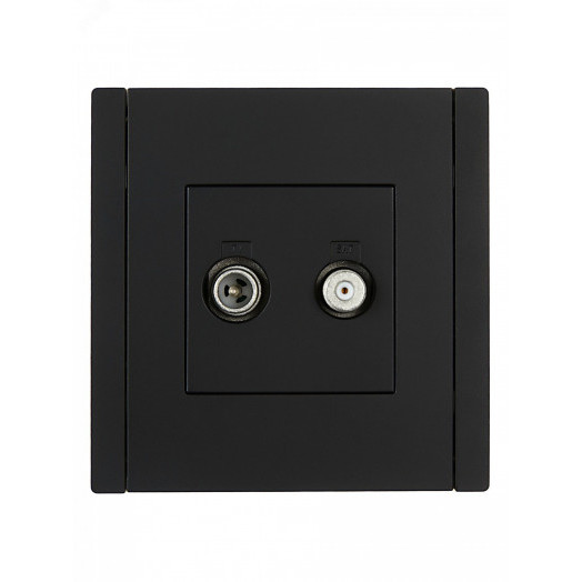 FORTE&PIANO Розетка двойная TV+SAT FP138 черный IEK