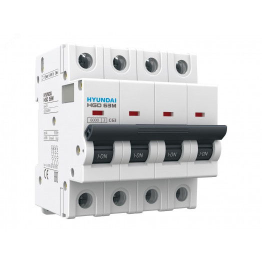 Выключатель автоматический модульный четырехполюсный 2А B 6кА Standard HGD