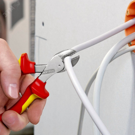 Бокорезы компактные X-CUT VDE 1000V резка - мягкая проволока 48мм проволока средней твердости 38мм твердая проволока 27мм рояльная струна (HRC 59) 22мм L=160мм диэлкектрические хромированные двухкомпонентные рукоятки