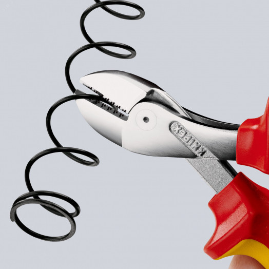 Бокорезы компактные X-CUT VDE 1000V резка - мягкая проволока 48мм проволока средней твердости 38мм твердая проволока 27мм рояльная струна (HRC 59) 22мм L=160мм диэлкектрические хромированные двухкомпонентные рукоятки