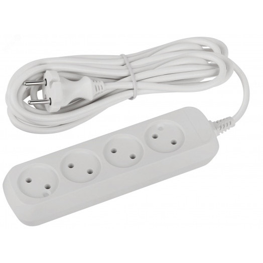 Удлинитель электрический 4 розетки без заземления 5м ПВС 2x0.75мм2 UDL-10-450 Greenline ЭРА