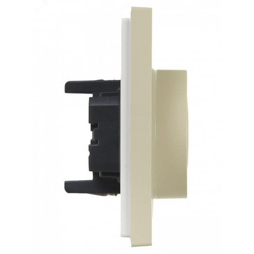 FORTE&PIANO Розетка 2-местная с заземлением с защитными шторками безвинтовое крепление 16А FP423 ваниль IEK