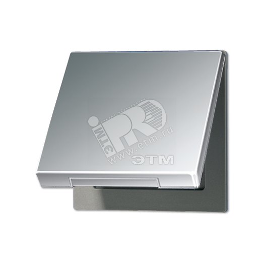 Крышка откидная для штепсельных розеток с платой 50х50мм полированный хром