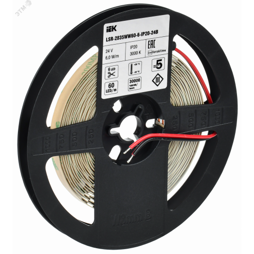Лента светодиодная 5м LSR-2835WW60-6-IP20-24В IEK