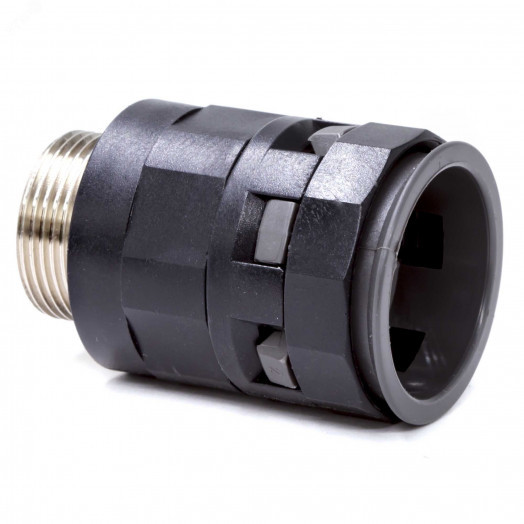 Муфта труба-коробка с металлической резьбой DN 10 мм, М16х1,5, полиамид, цвет черный