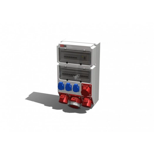 Устройство распределительное AlpenBox настенное пластик IP44 63A корпус 297х504х177 серый