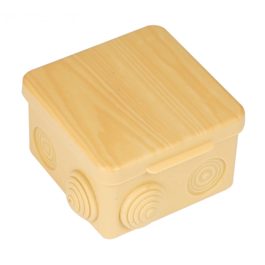 Коробка распаячная КМР-030-031 с крышкой 80х80х50 7 мембранных вводов IP54 свет. дерево PROxima EKF plc-kmr-030-031-s