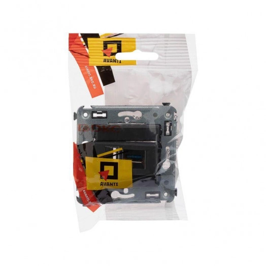Розетка USB 3.0 1-м СП Avanti "Черный матовый" тип А-А DKC 4412303