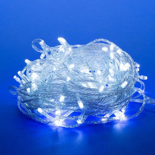 Гирлянда светодиодная с контроллером 15м 100 светодиодов Белый свет Провод прозрачный ULD-S1500-100/DTA WHITE IP20