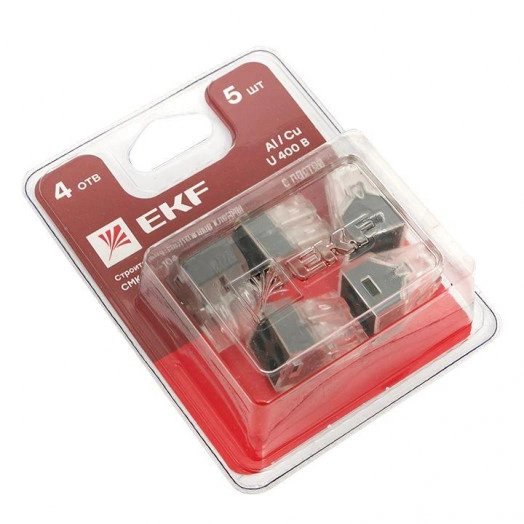 Клемма строительно-монтажная СМК 773-104 4 отверстия 1.0-2.5кв.мм (блист.5шт) PROxima EKF plc-smk-104b