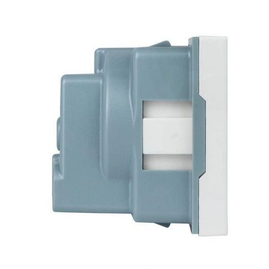 Розетка 1-м C-Line 2мод. 45х45 РКС-20-30-П с заземл. бел. EKF E2MR16-028-10