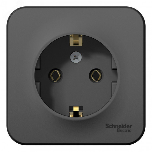 BLANCA  розетка наружная  с заземлением без шторок, 16А, 250В, антрацит