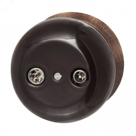 Розетка TV/R-SAT проходная Фаберже, керамика, цвет коричневый