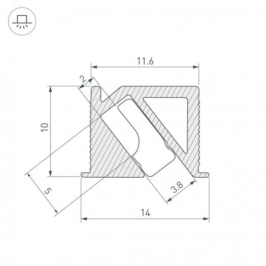 Профиль SL-BEVEL-H10-F14-2000 ANOD BLACK (Arlight, Алюминий)