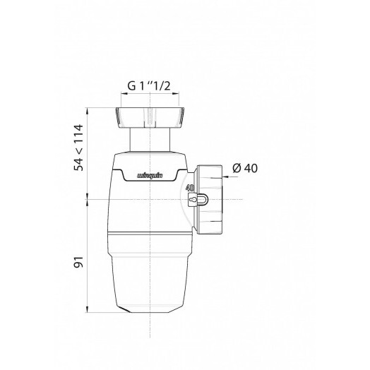 Сифон NEO для мойки без выпуска 1'1/2 х 40 мм