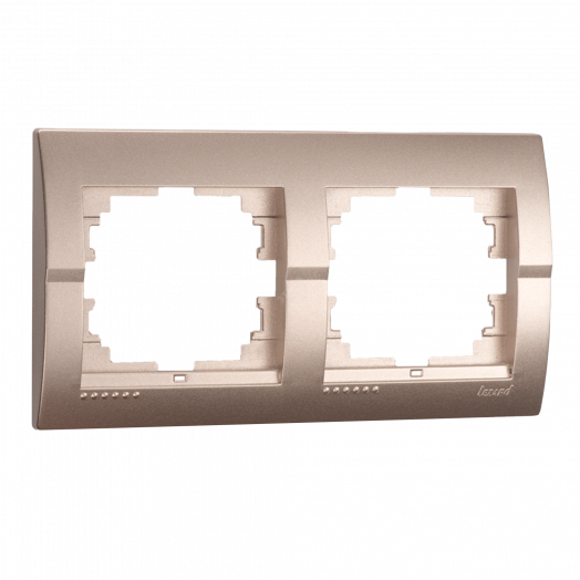 DERIY Рамка 2-ая горизонтальная светло-коричневая металлик