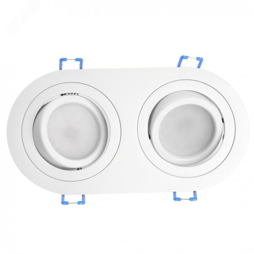 Светильник ИВО-2х50w G5.3 поворотный овальный белый