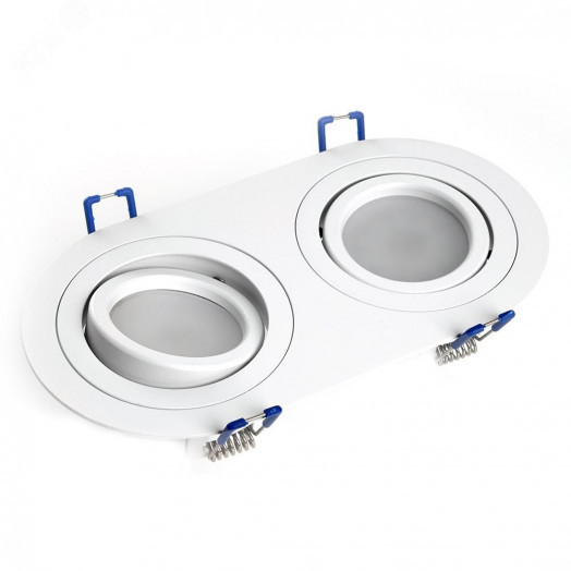 Светильник ИВО-2х50w G5.3 поворотный овальный белый