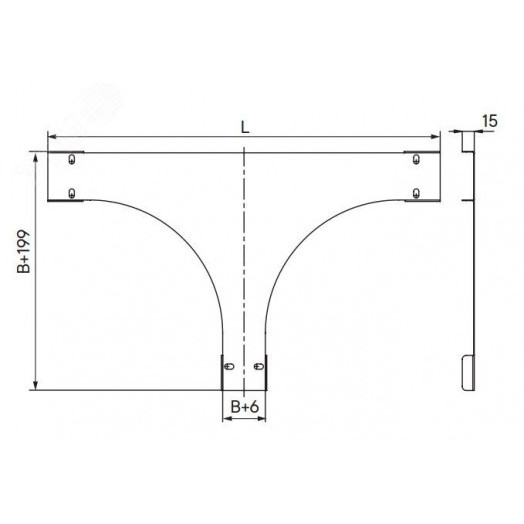 Крышка на Т-образный ответвитель 300, 1,5 мм, цинк-ламель, в комплекте с крепежными элементами необходимыми для монтажа