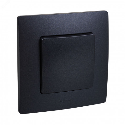 Переключатель перекрёстный одноклавишный Etika 10АХ 250В винтовые зажимы - антрацит